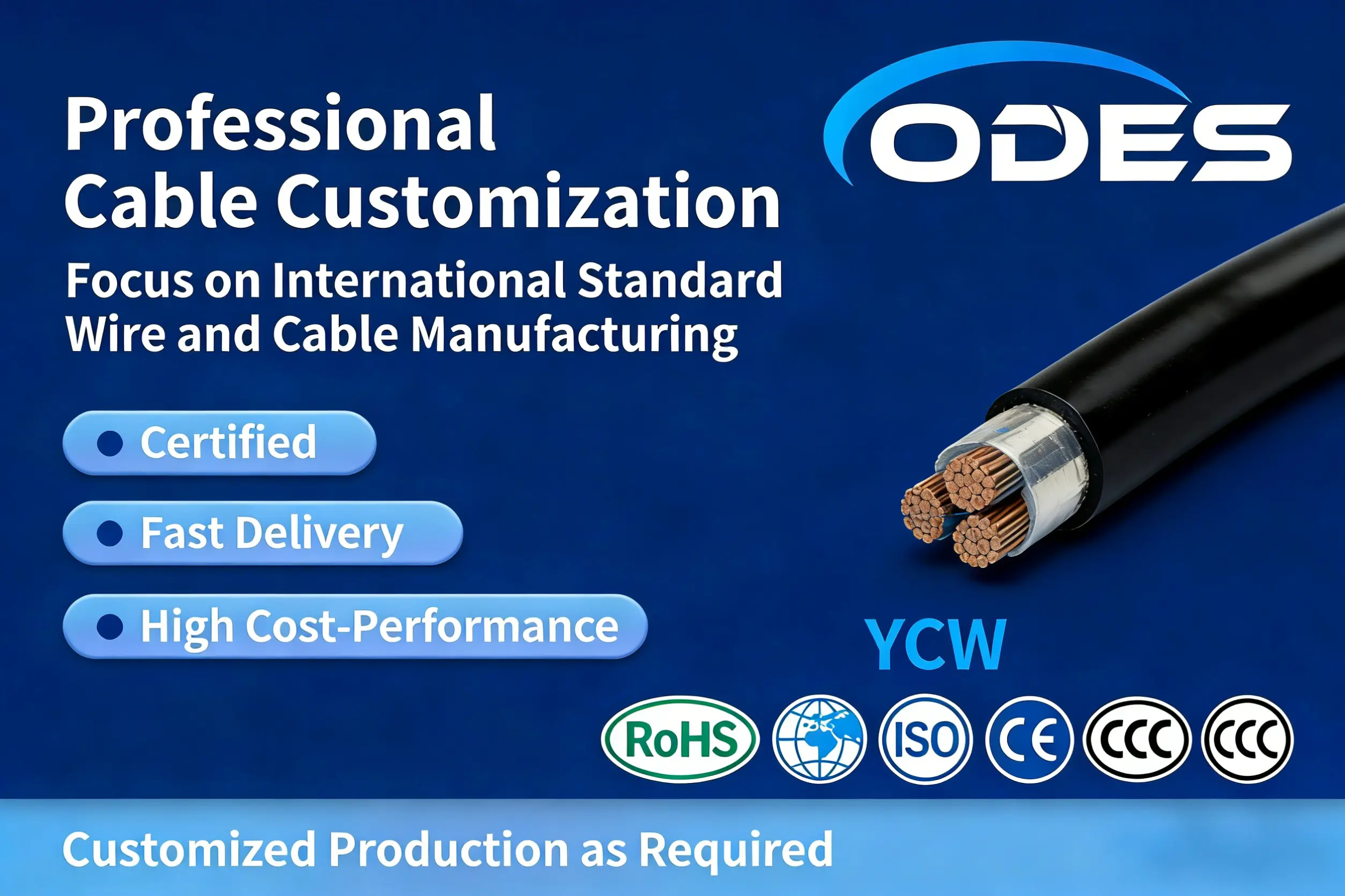 Universal rubber-sleeved flexible cable